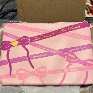 Too Faced Pink Cosmetic Bag